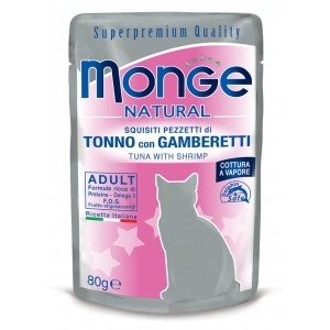 Monge Natural Superpremium Tonno Con Gamberetti Cibo Umido Per Gatti Adulti 80g