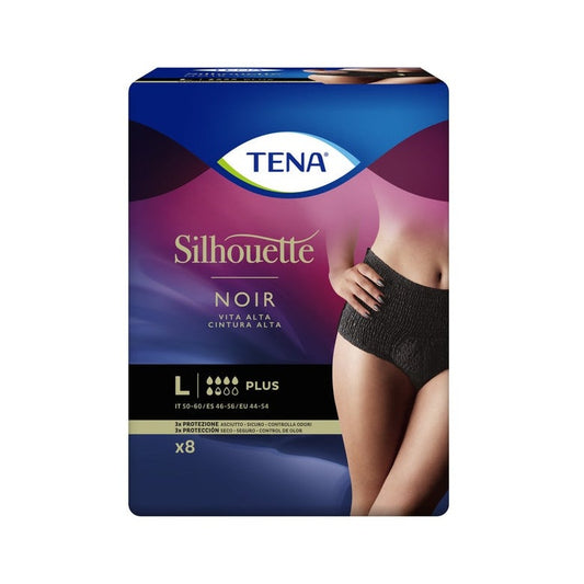 Tena Silhouette Noir Vita Alta Taglia L 8 Pezzi