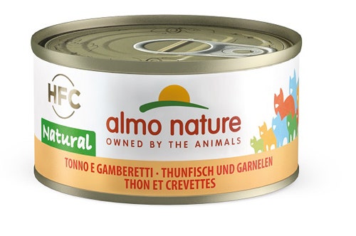 Almo Nature HFC Natural Cat Cibo Umido Tonno/Gamberi Per Gatti Adulti Lattina 70g