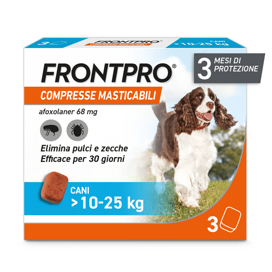 FRONTPRO 68mg 3 compresse masticabili per cani 10-25 kg