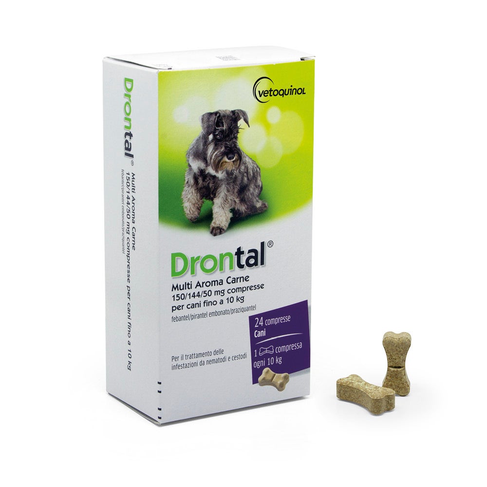 Drontal Multi Aroma Carne Cani Fino A 10 Kg 24 Compresse