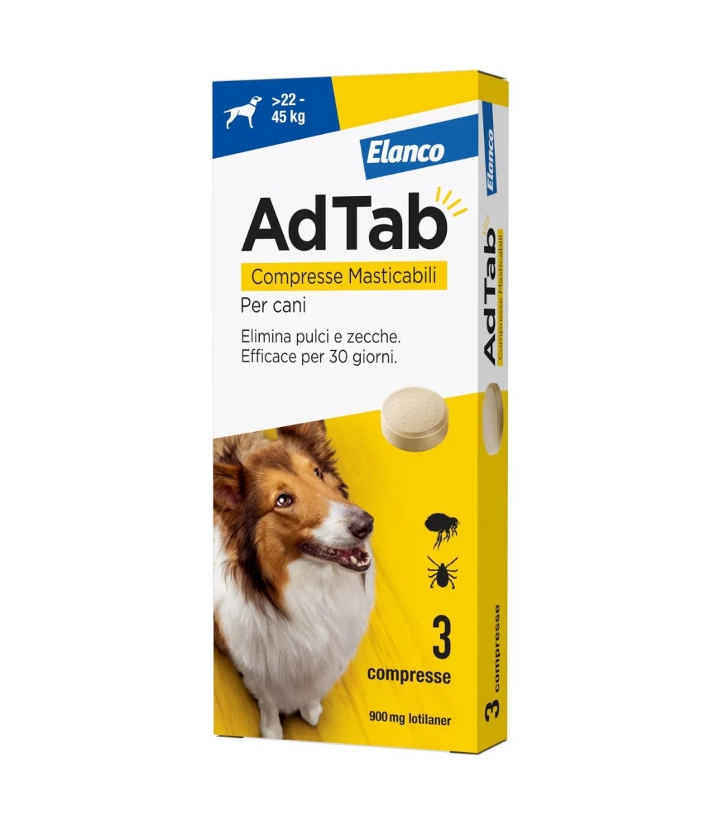 Adtab Per Cani Da 22 A 45kg 3 Compresse Masticabili 900mg