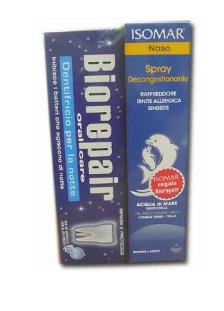 Isomar Spray Decongestionante 50 Ml+ Biorepair Notte Dentifricio 75 Ml