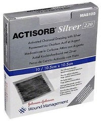 Actisorb Silver Medicazione In Carbone Attivo Con Argento 10,5X10,5 Cm 3 Pezzi