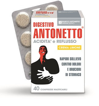 Digestivo Antonetto Acidita' e Reflusso Crema Limone 40 Compresse Masticabili