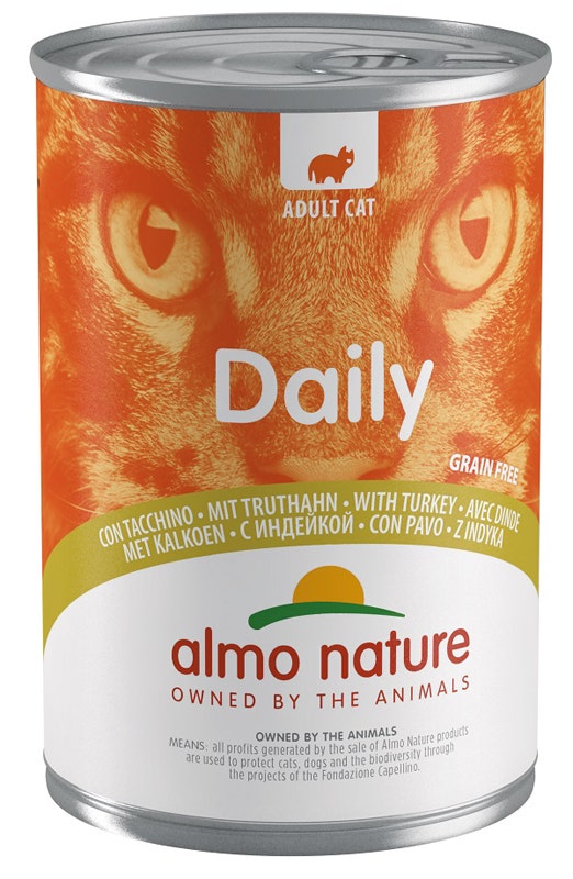 Almo Nature Daily Cibo Umido Tacchino Gatti Adulti Lattina 400g