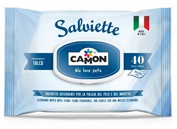 Camon Salviette Detergenti Per Cani E Gatti Talco 40 Pezzi