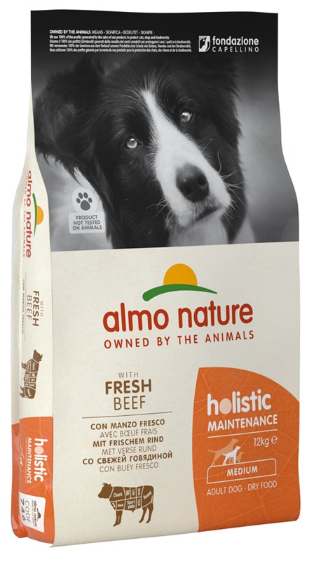 Almo Nature Holistic Maintenance Crocchette Manzo Cani Adulti Taglia Media Sacco 12kg