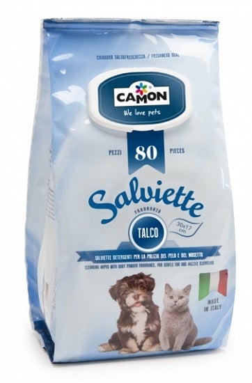 Camon Salviette Talco Per Cani/Gatti 80 Pezzi