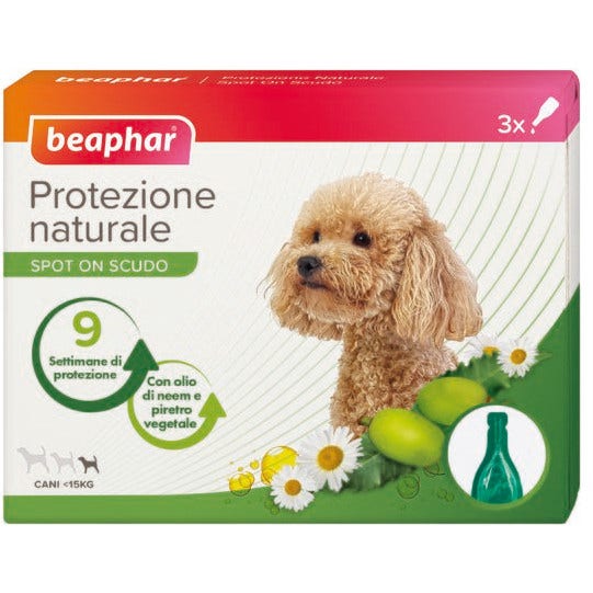 Beaphar Protezione Naturale Spot On Antiparassitario Cane Taglia Piccola 3 Pipette Da 1ml