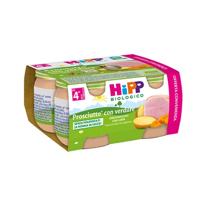 Hipp Bio Omogeneizzato Prosciutto Con Verdure 4m+ 4x80g