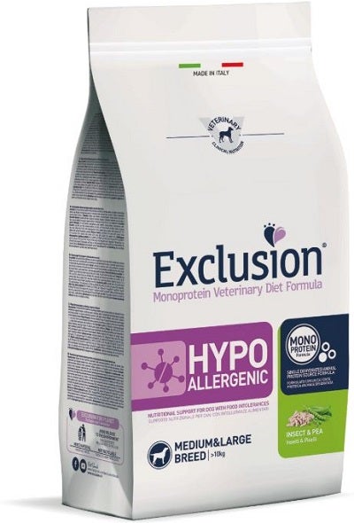 Exclusion Crocchette Cane Hypoallergenic Insetti E Piselli 12kg