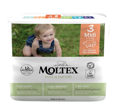 Pannolini Moltex Pure&Nature Midi Taglia 3 -4/9kg- 33 Pezzi