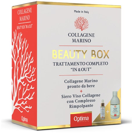 Collagene Marino Beauty Box Trattamento Completo In&Out Collagene Marino Pronto Da Bere 500ml + Siero Viso 30ml