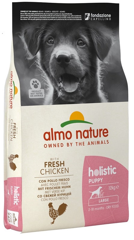 Almo Nature Holistic Puppy Crocchette Pollo Cani Cuccioli Taglia Grande Sacco 12kg