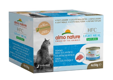 Almo Nature Natural Light Meal Cibo Umido Tonno Dell'Atlantico Per Gatti Adulti 4x50g