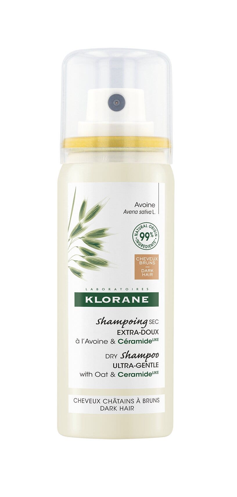 Klorane Shampoo Secco Avena Naturale Extra Delicato Capelli Scuri 50ml