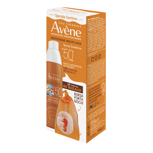 Eau Thermale Avène Spray Solare SPF50+ Bambino 200ml + Borsa Porta Giochi