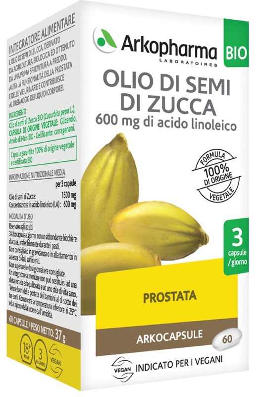 Arkopharma Olio Di Semi Di Zucca 60 Capsule