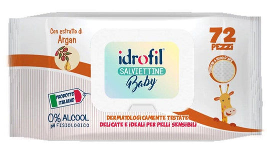 Idrofil Salviette Baby Argan 72 Pezzi