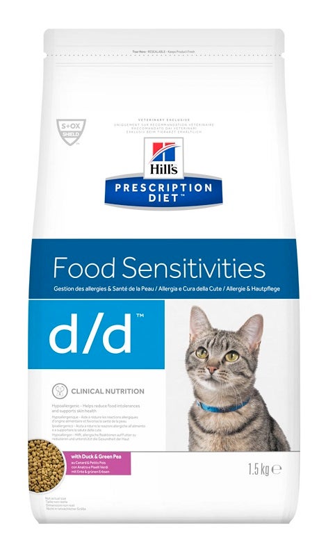 Hill's Prescription Diet D/D Crocchette Di Anatra E Piselli Per Gatti Sacco 1,5kg