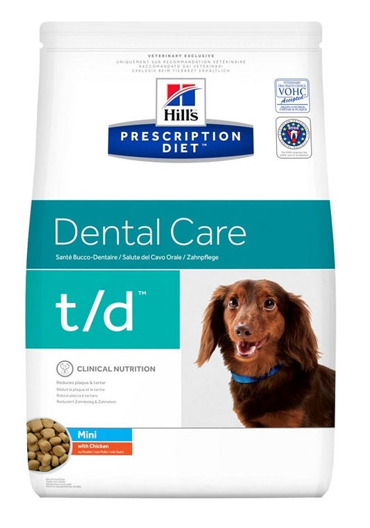 Hill's Prescription Diet T/D Mini Dental Care Crocchette Pollo Per Cani Taglia Piccola Sacco 3kg