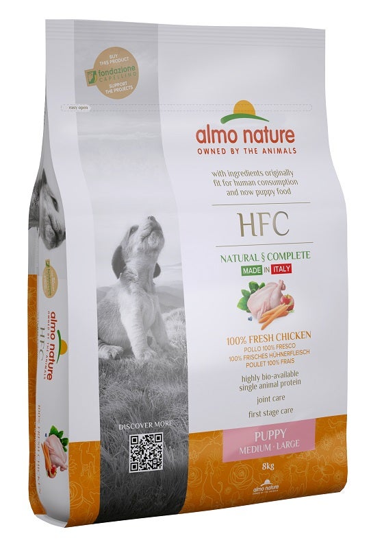 Almo Nature HFC Puppy Crocchette Pollo Cani Cuccioli Taglia Media E Grande Sacco 8kg