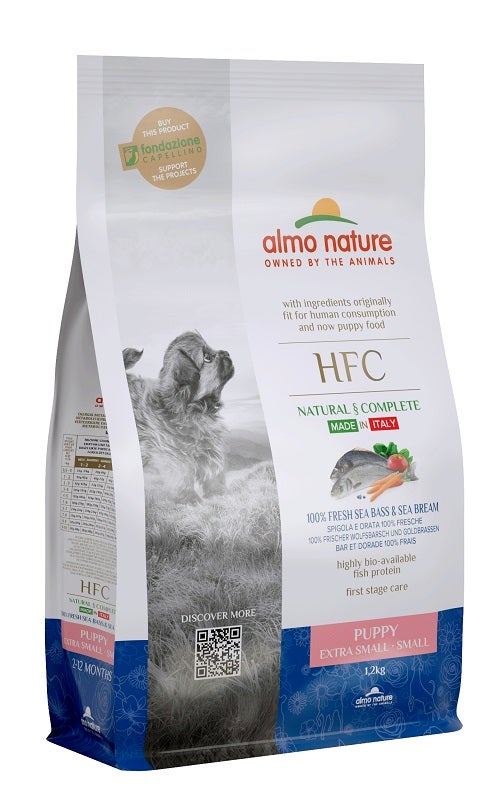 Almo Nature HFC Puppy Spigola E Orata Cani Cuccioli Taglia Mini E Piccola Sacco 1,2kg