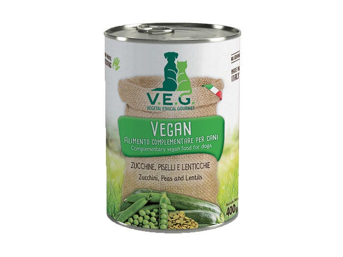 Marpet Vegan Dog Zucchine/Piselli/Lenticchie Cibo Umido Per Cani Adulti Scatoletta 400g