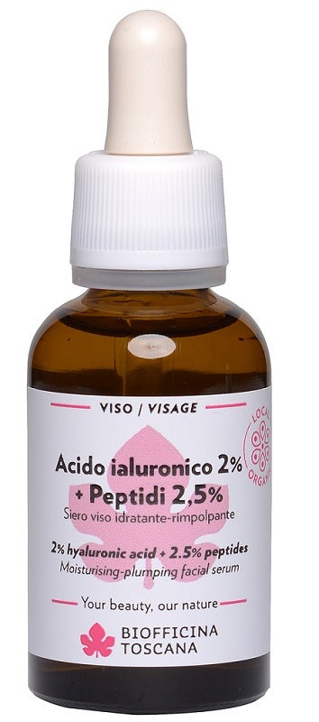 Biofficina Toscana Siero Viso Acido Ialuronico 2% + Peptidi 2,5% 30ml