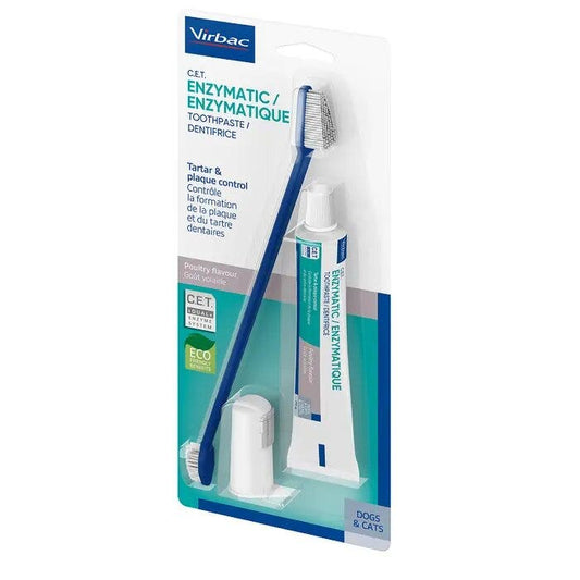 Virbac Kit Dentifricio Enzimatico + Spazzolino Per Cane/Gatto 1 Kit