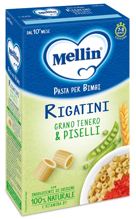 Mellin Pasta Rigatini Gran Tenero E Piselli Per Bambini 10 Mesi+ 280g