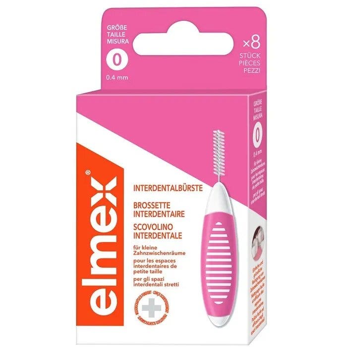 Elmex Interdental Brush Scovolini Interdentali Rosa 0,4mm 8 Pezzi