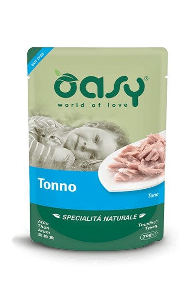 Oasy Wet Cat Tonno Cibo Umido Per Gatti Adulti Lattina 70g