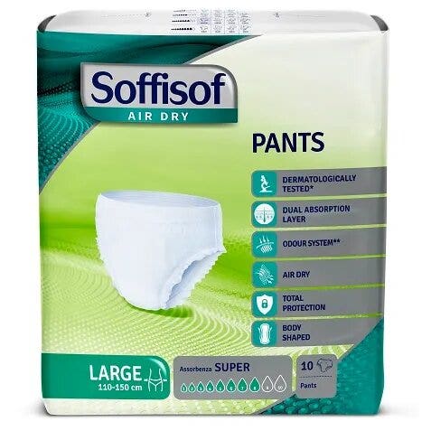 Soffisof Air Dry Pants Plus Taglia Large 10 Pezzi