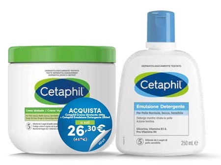 Cetaphil Crema Idratante 450g + Emulsione Detergente 250ml