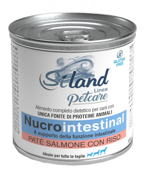 Siland Nucrointestinal Gusto Salmone Con Riso Cibo Umido Per Cani Adulti Lattina 300g