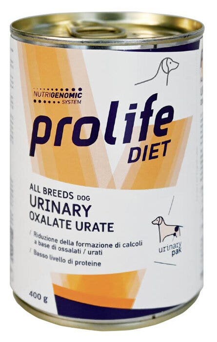 Prolife Dog Diet Urinary Oxalate Urate Cibo Umido Per Cani All Breeds Lattina 400g