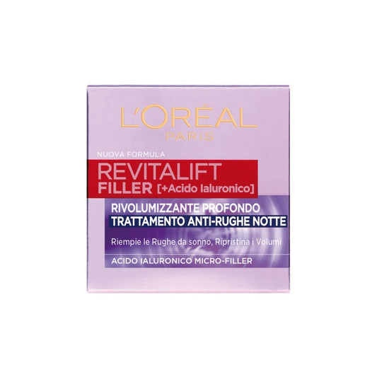 L'Oréal Paris Revitalift Filler Crema Viso Notte Antirughe Rivolumizzante 50ml