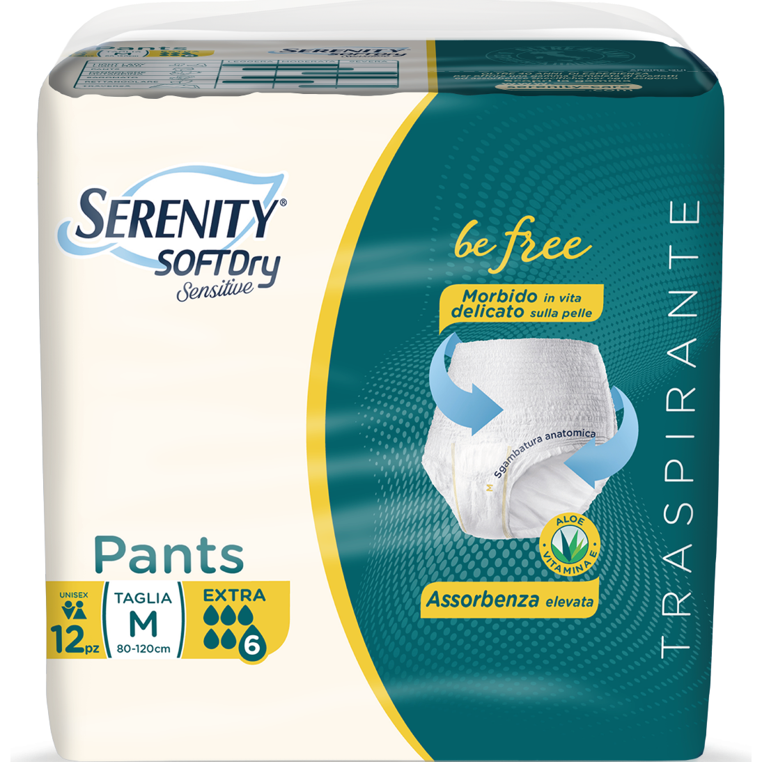 Serenity Soft Dry Sensitive Pants Extra Taglia M 12 Pezzi