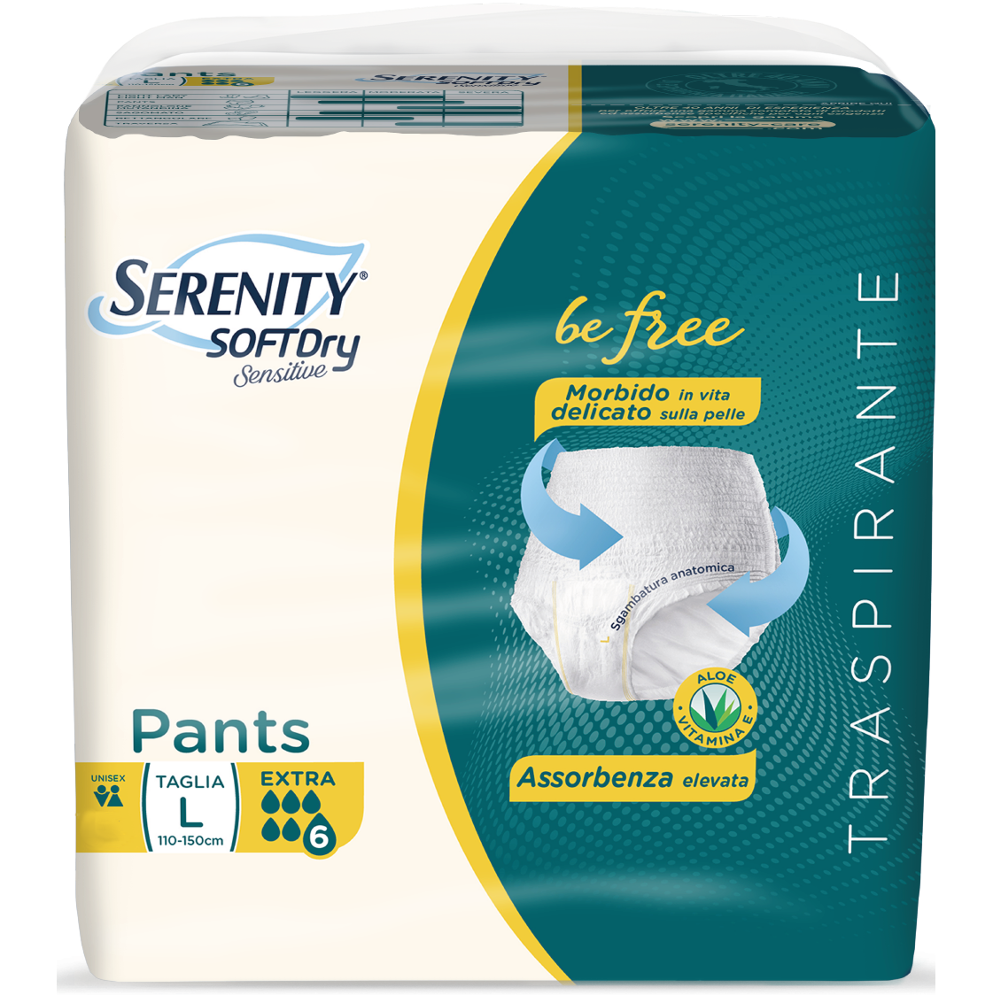 Serenity Soft Dry Sensitive Pants Extra Taglia L 14 Pezzi