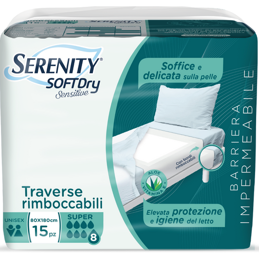 Serenity Soft Dry Sensitive Traversa Assorbente Super 80x180 15 Pezzi