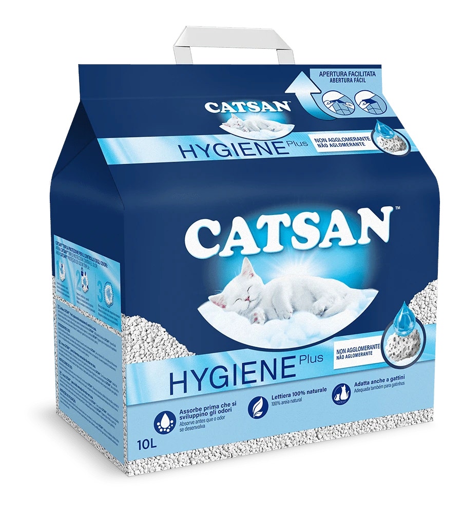 Catsan Hygiene Plus Sabbia Lettiera Per Gatti 10 Litri