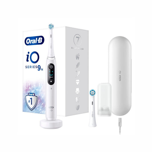 Oral-B Spazzolino Elettrico Ricaricabile iO 9S Bianco, 2 Testine, 1 Custodia Da Viaggio Ricaricabile, 1 Spazzolino