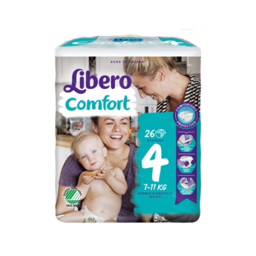 Libero Comfort Taglia 4 Pannolini 7-11 Kg 26 Pezzi