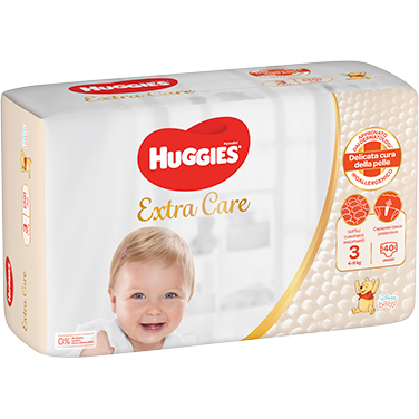 Huggies Extra Care Per Neonati 4-9Kg Taglia 3 40 Pezzi