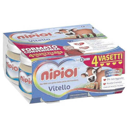 Nipiol Omogeneizzato Vitello 4x80g 4Mesi+