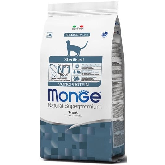 Monge Trota Monoprotein Cibo Secco Gatti Adulti Sterilizzati Sacco 1,5 Kg