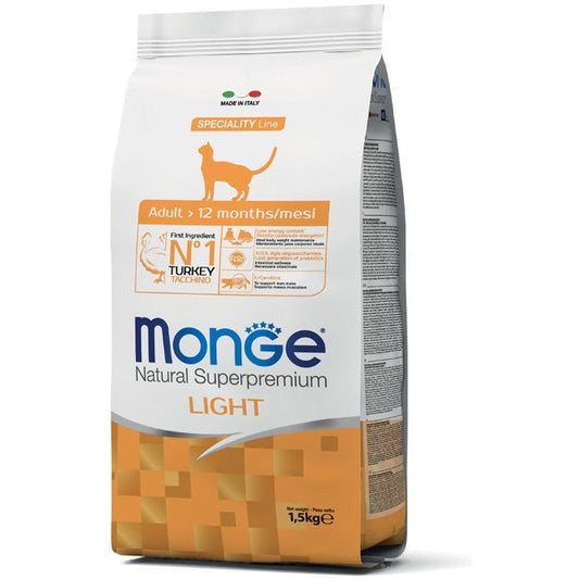 Monge Tacchino Light Cibo Secco Gatti Adulti Sacco 1,5 Kg