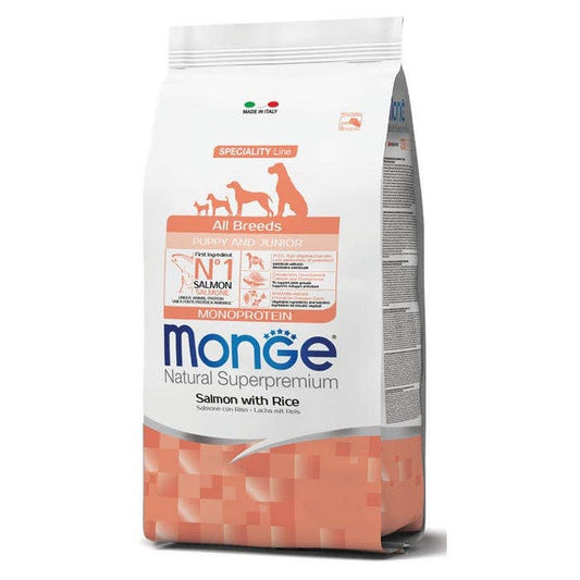 Monge Salmone E Riso Cibo Secco Per Cani Cuccioli Sacco 2,5 Kg